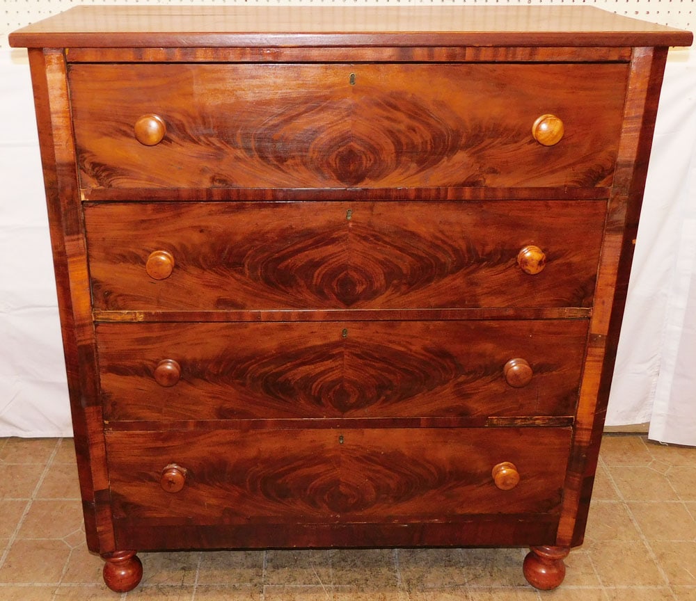 19th Century Cherry Four Drawer Chest (1 of 6)