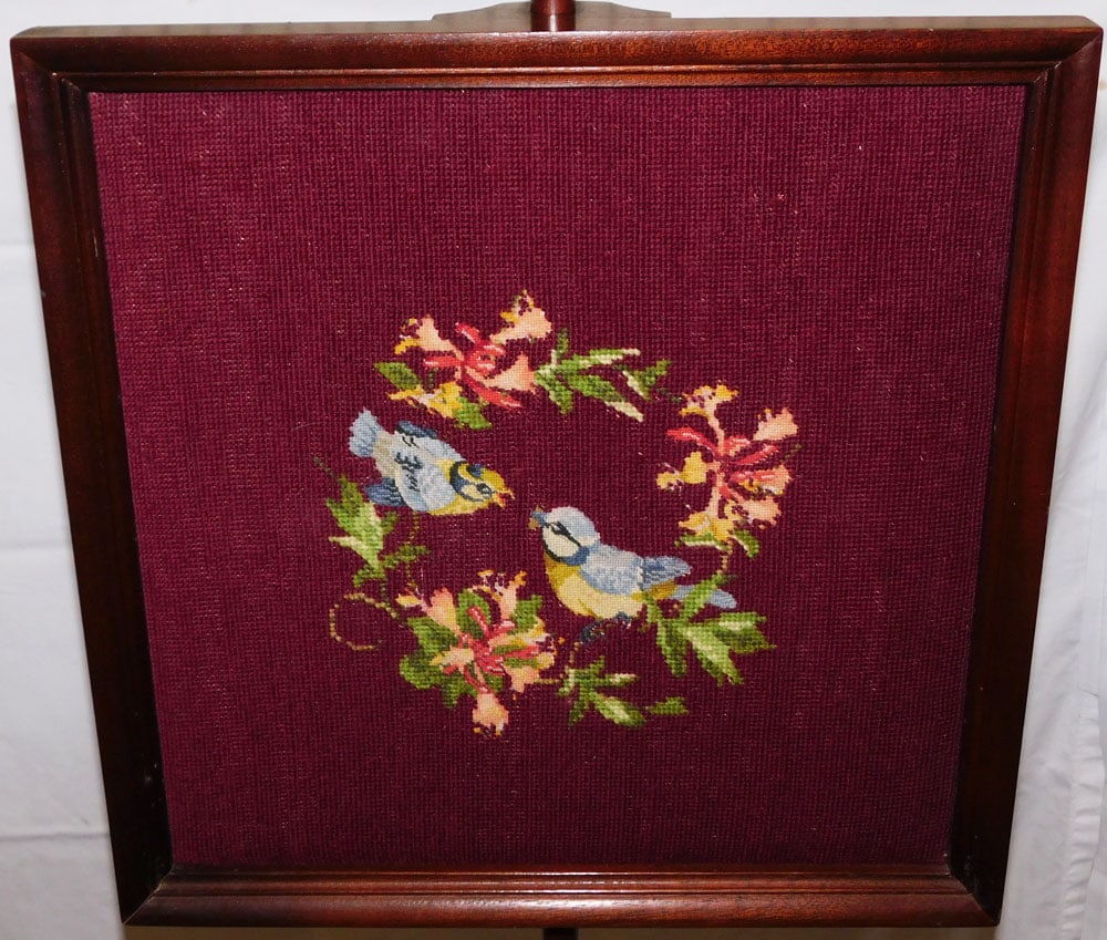Mahogany & Needlepoint Firescreen - 2