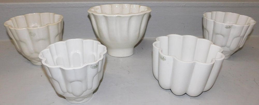 Five Porcelain Jelly Molds, Four by Shelley & One Copeland (1 of 5)