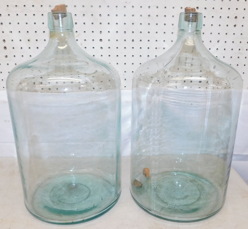 Pair of Large Vintage Glass Water Bottles (1 of 5)