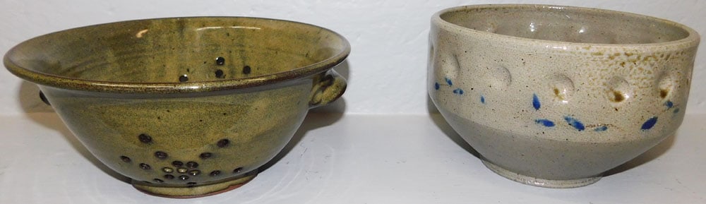 Jugtown Pottery Bowl & Strainer (1 of 7)