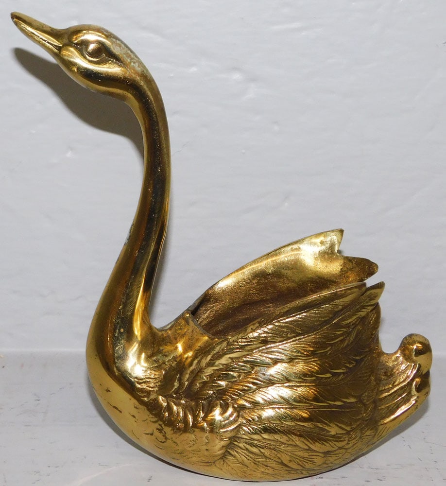 Brass Swan Planter (1 of 5)