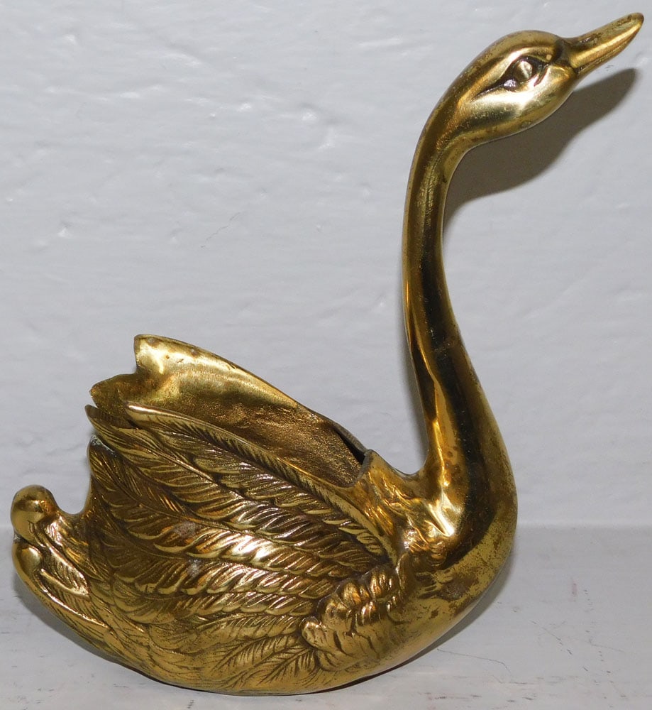 Brass Swan Planter - 3