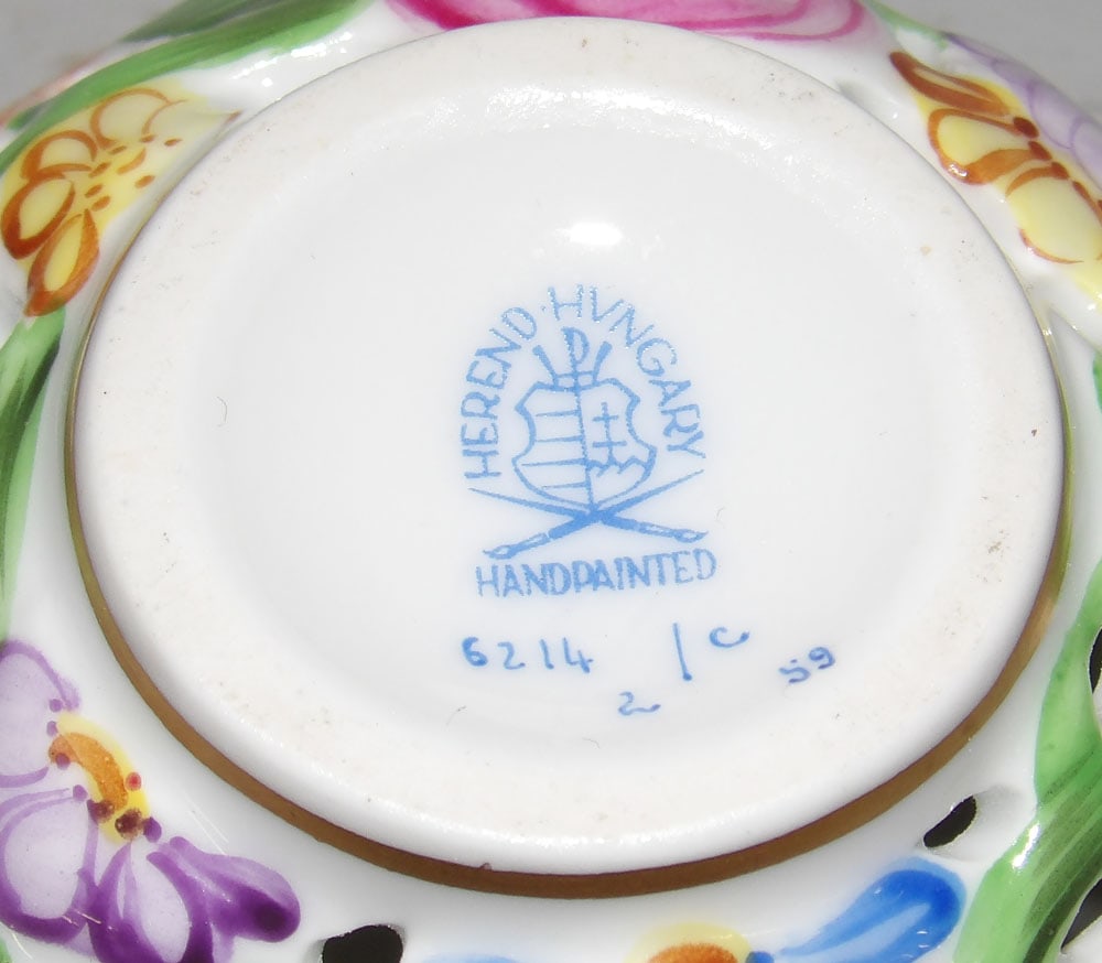 Herend Porcelain Open Work Box - 4
