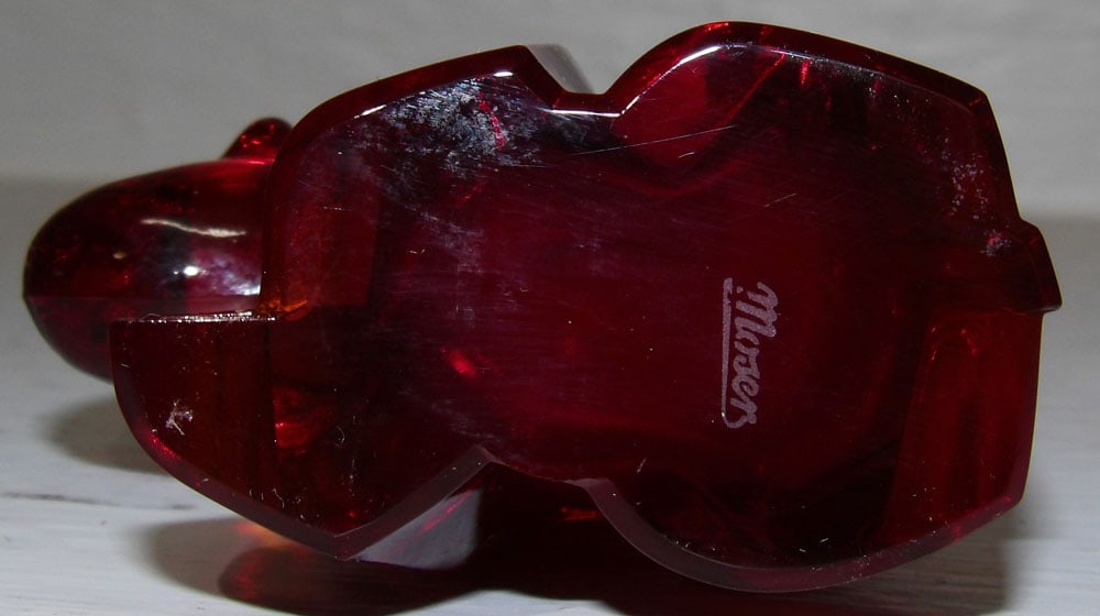 Signed Moser Ruby Monkey Paperweight - 4