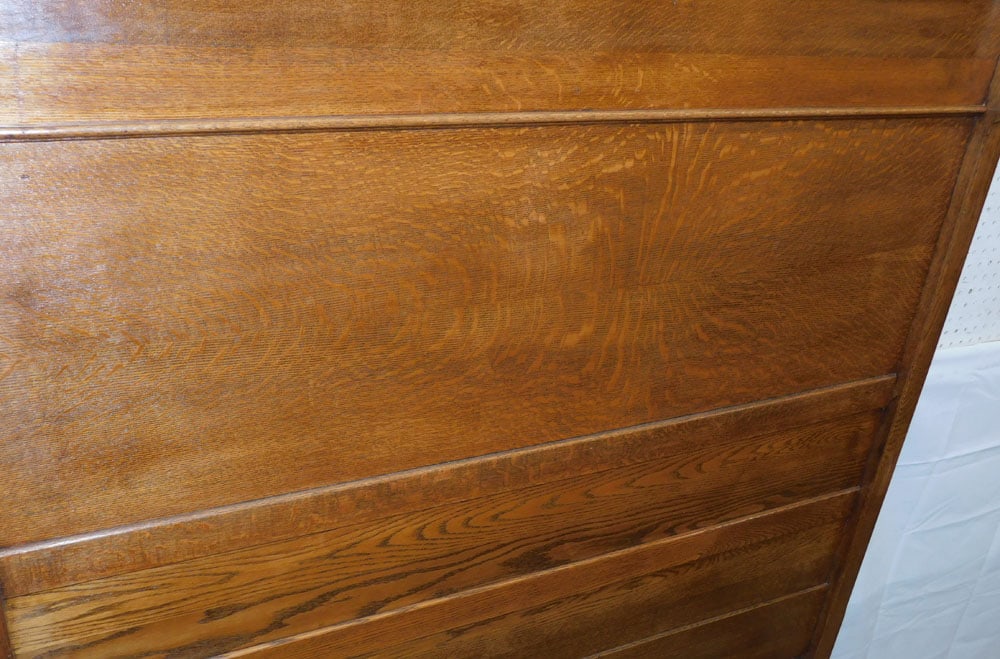 Antique Oak High Back Bed - 4