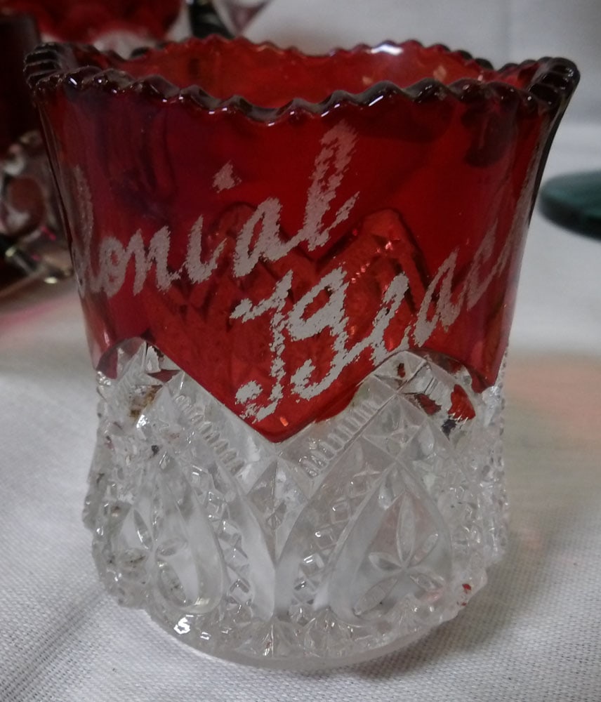 Lot Colored Glass Items - 6