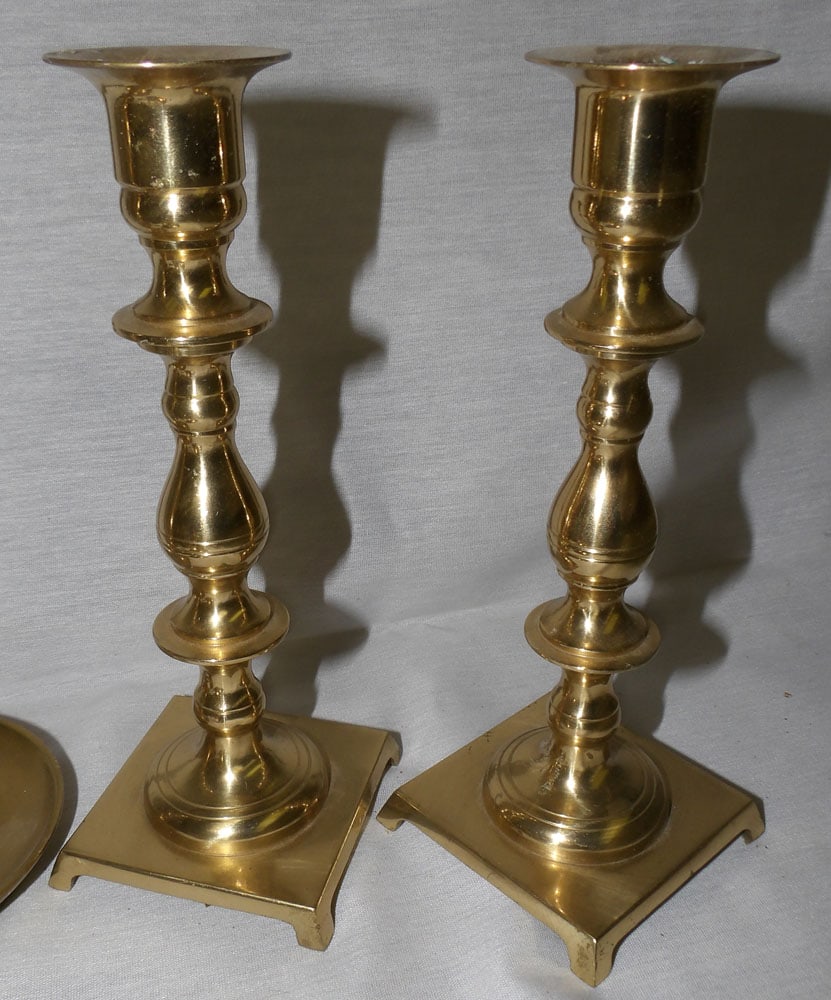 Lot Brass Candlesticks - 4