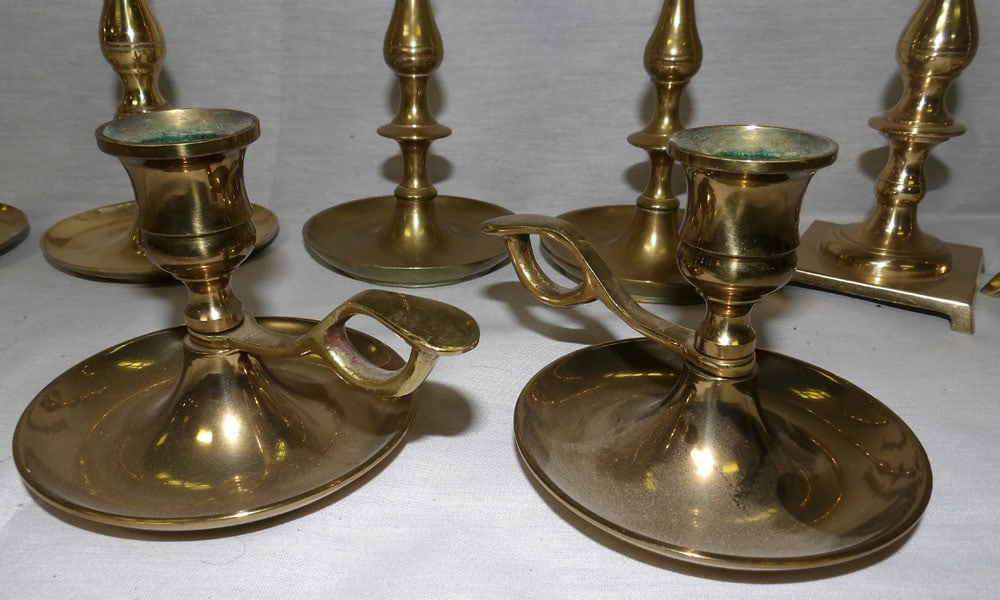 Lot Brass Candlesticks - 5