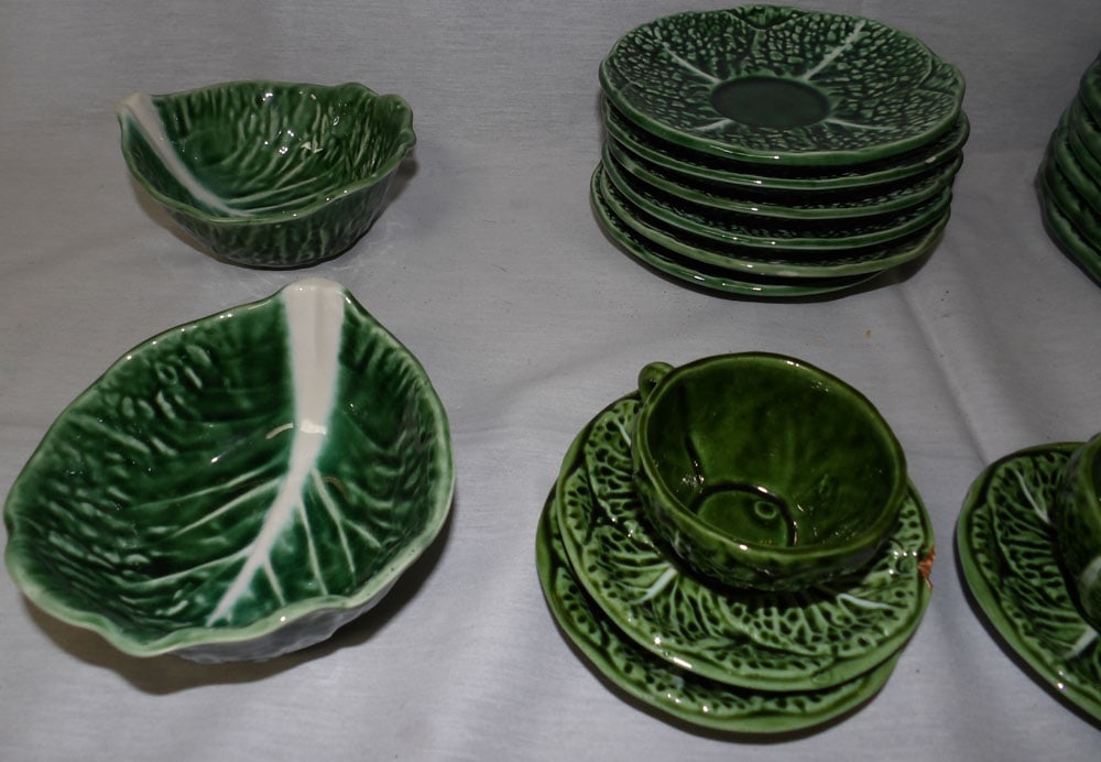 Lot Cabbage Leaf Dishes - 3