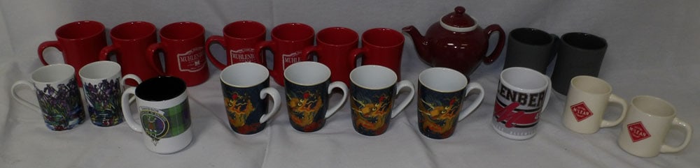 Lot Porcelain Cups: Lot Porcelain Cups . Up to 6 1/2" H 9" W "ALL DESCRIPTIONS AND ANY CONDITION STATEMENT GIVEN BY LANGSTON AUCTION GALLERY ARE STRICTLY OPINIONS AND LANGSTON'S SHALL HAVE NO RESPONSIBILITY FOR ERRORS
