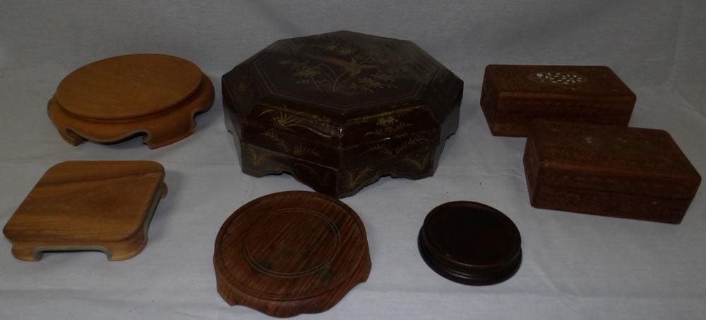 Lot Wooden Stands & Boxes (1 of 5)