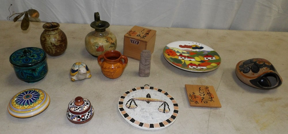 Lot Painted Pottery Items - 2