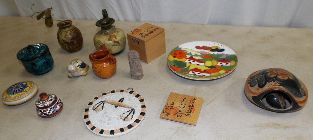 Lot Painted Pottery Items - 3