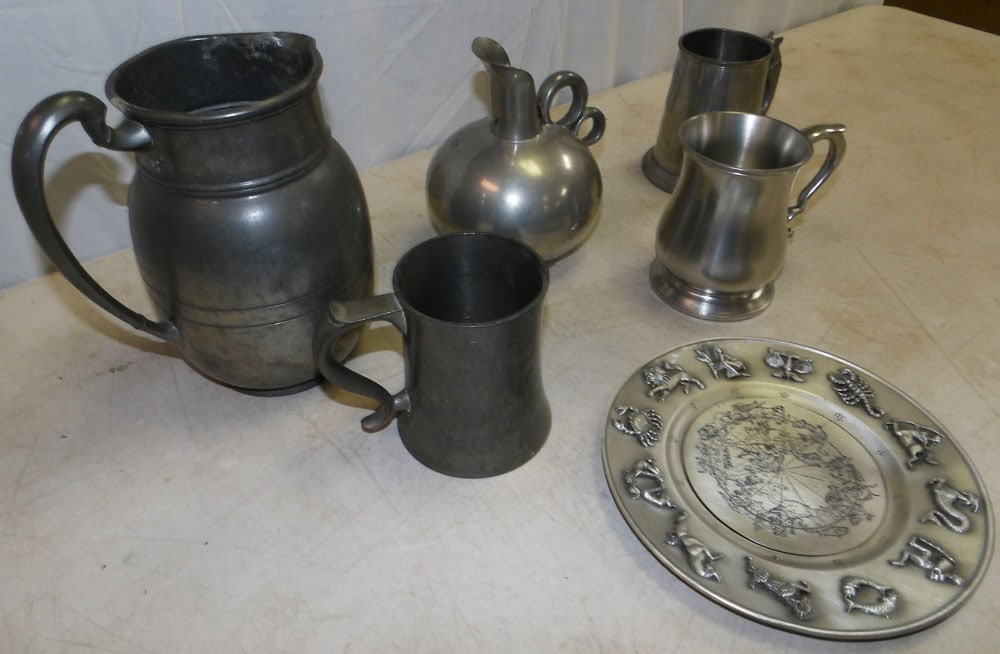 Lot Pewter Items - 2