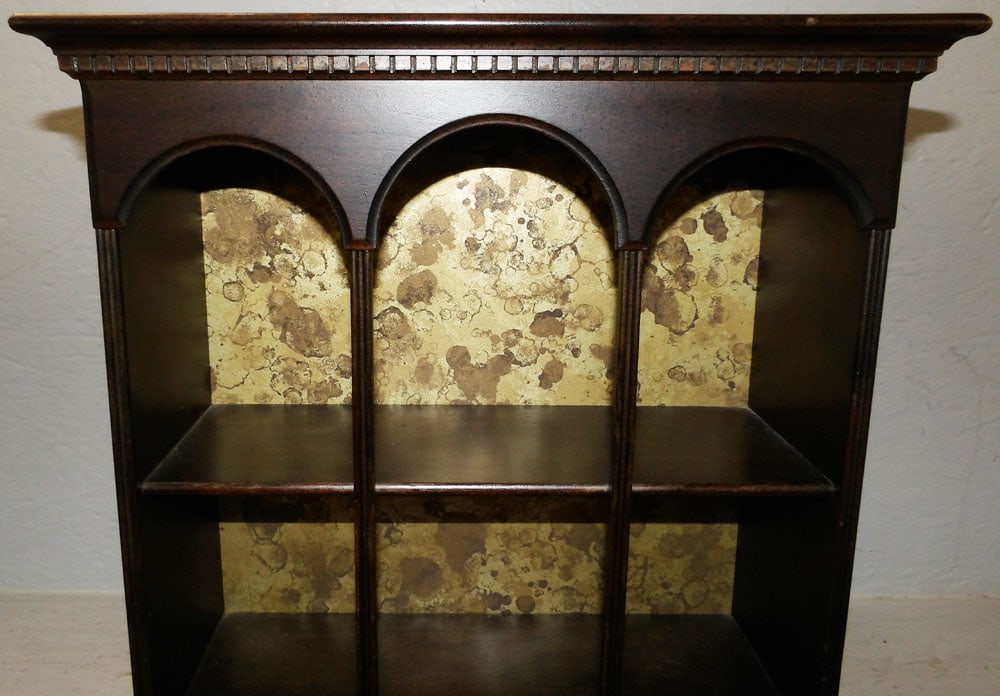 Cherry Hanging Wall Shelf with One Drawer - 3