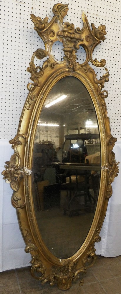 19th Century Gilded Frame Mirror, (As Found Condition) (1 of 6)