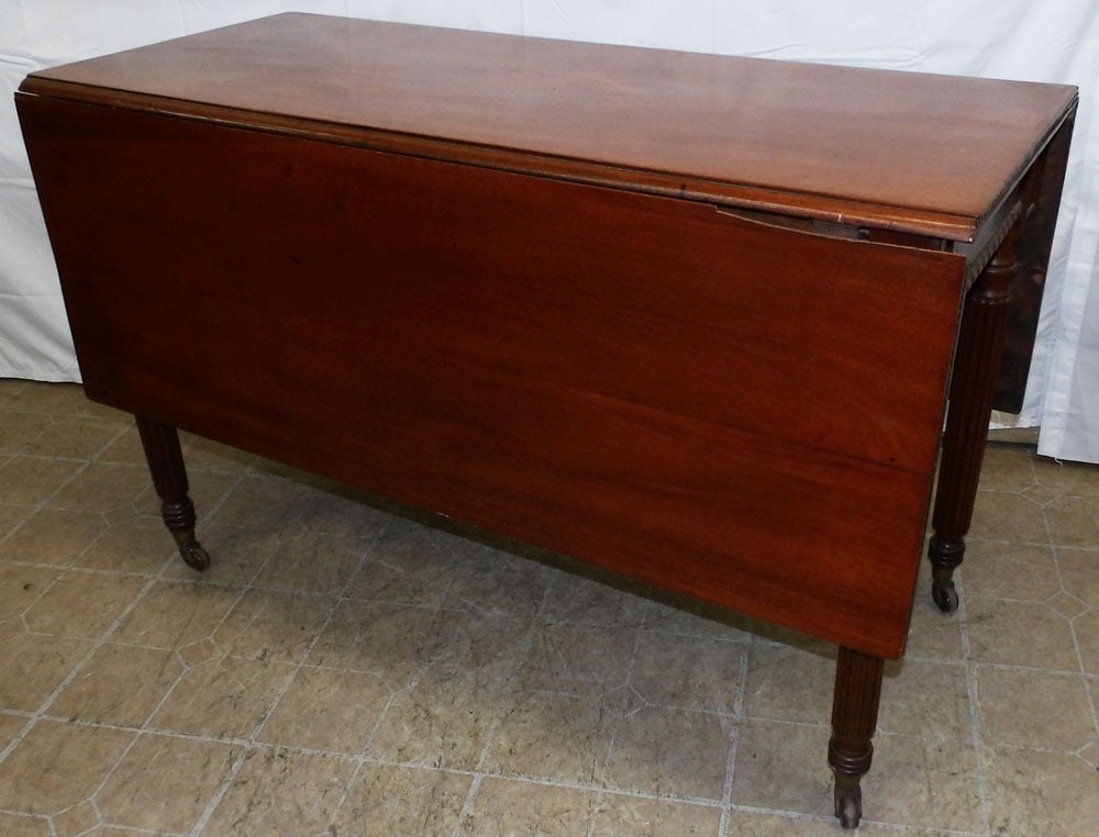 19th Century Mahogany Drop Leaf Dining Table (1 of 4)