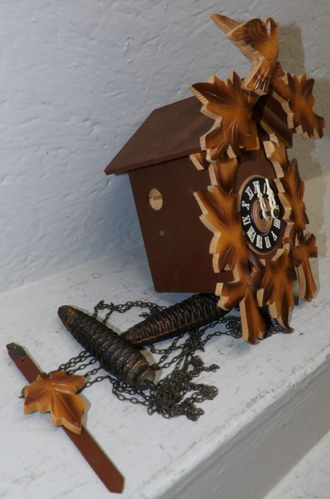 Painted Wood Cuckoo Clock - 2