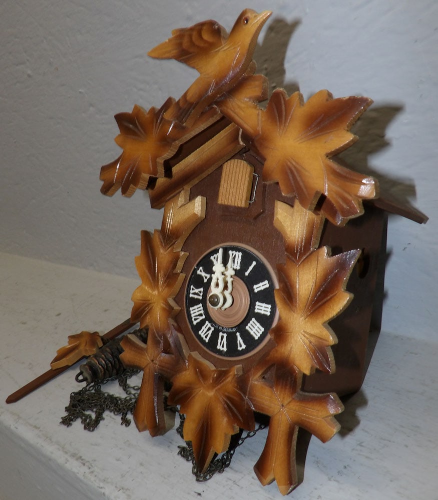 Painted Wood Cuckoo Clock - 3