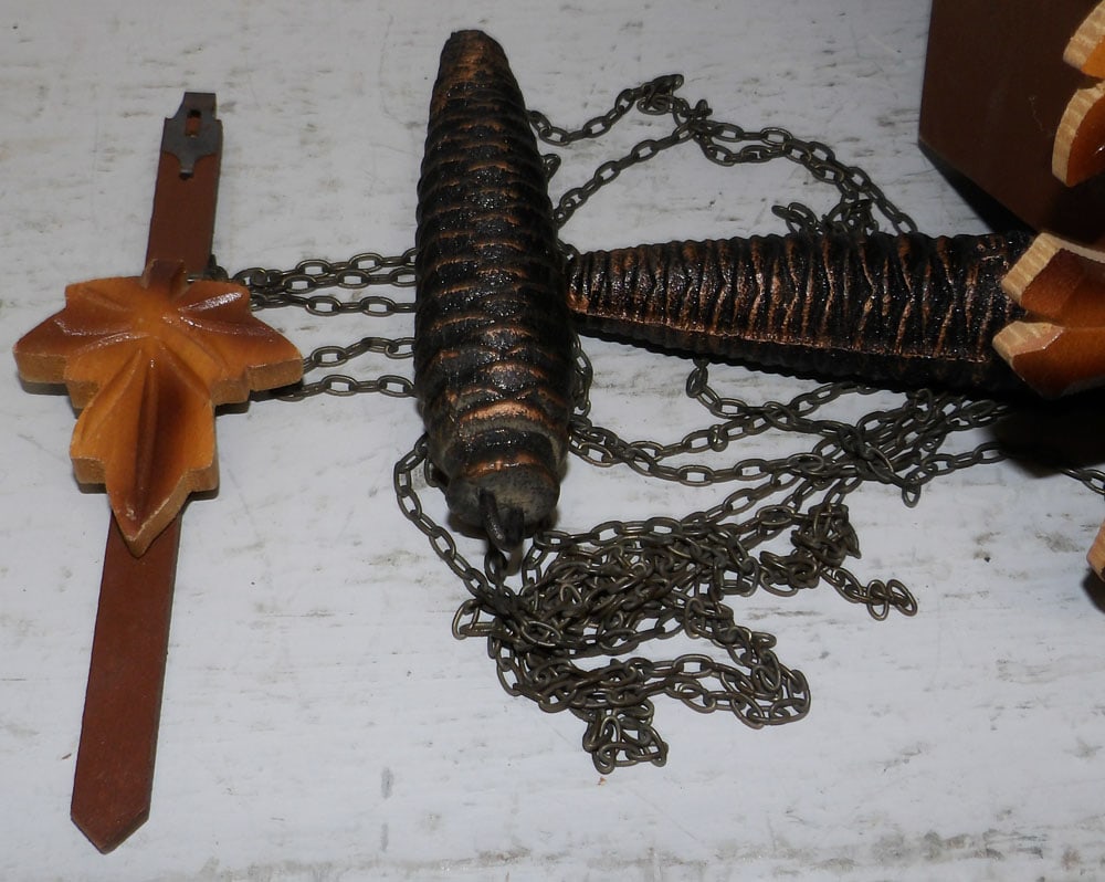 Painted Wood Cuckoo Clock - 4