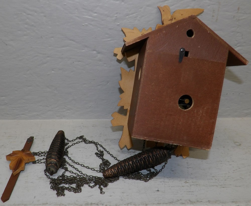 Painted Wood Cuckoo Clock - 5