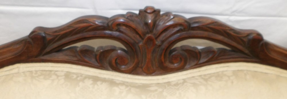 Carved Walnut & Upholstered Sofa - 2