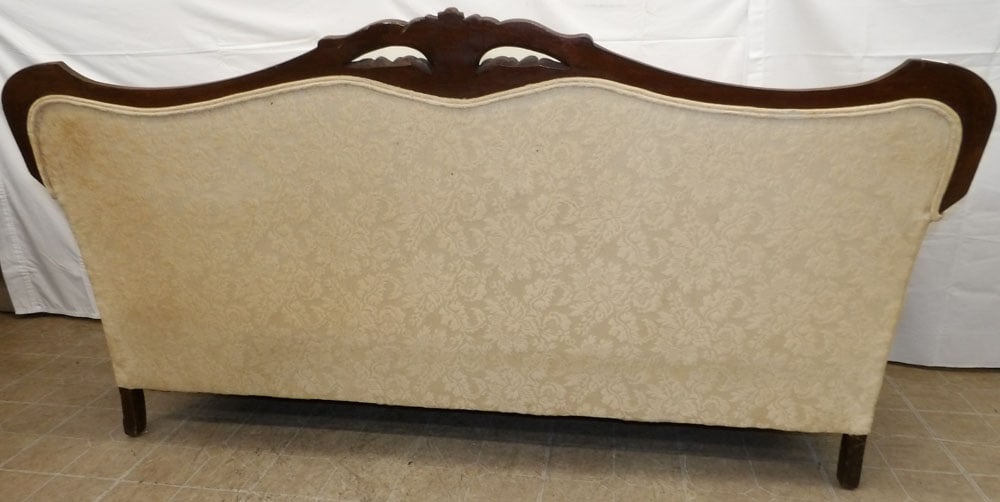 Carved Walnut & Upholstered Sofa - 6