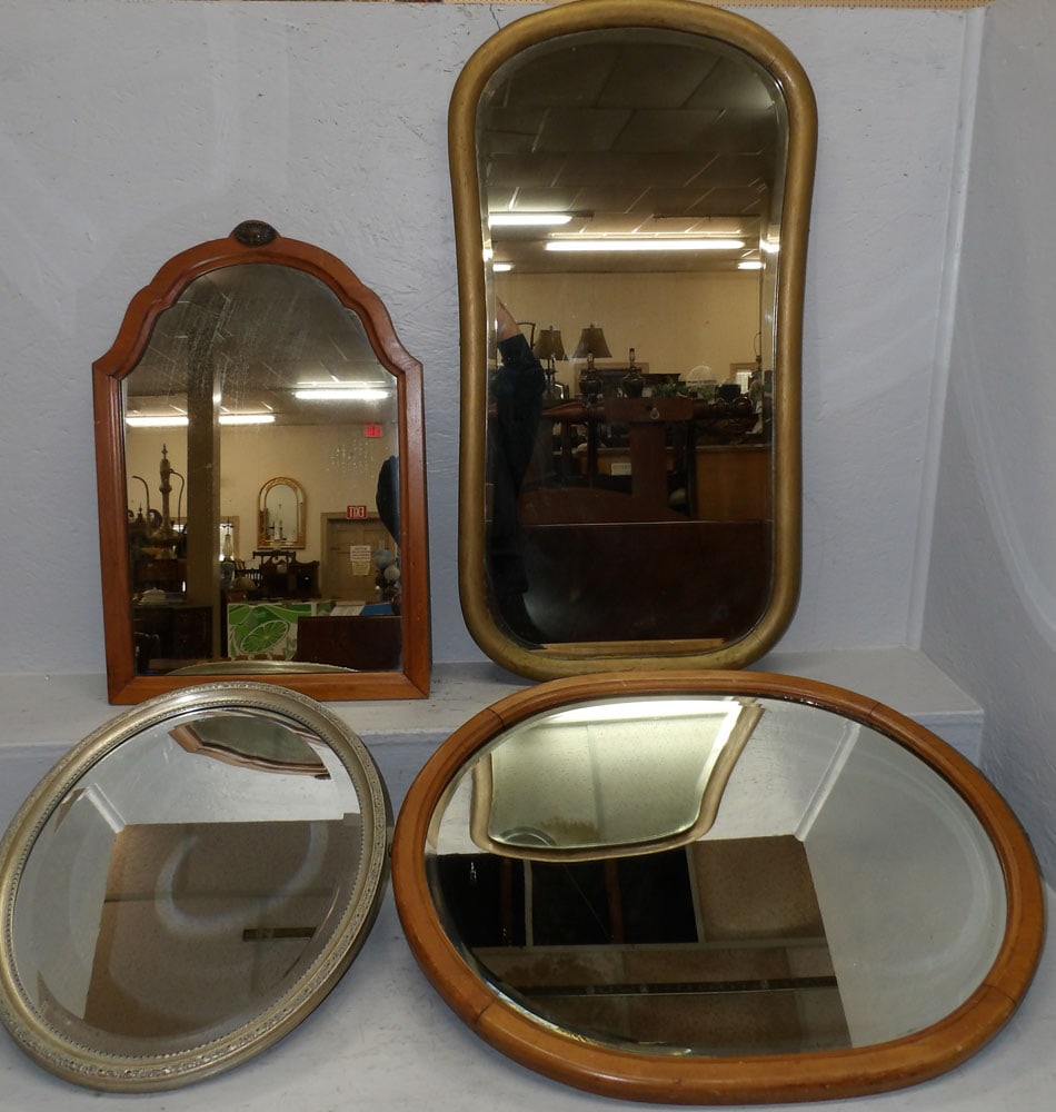 Lot of Four Framed Mirrors (1 of 4)