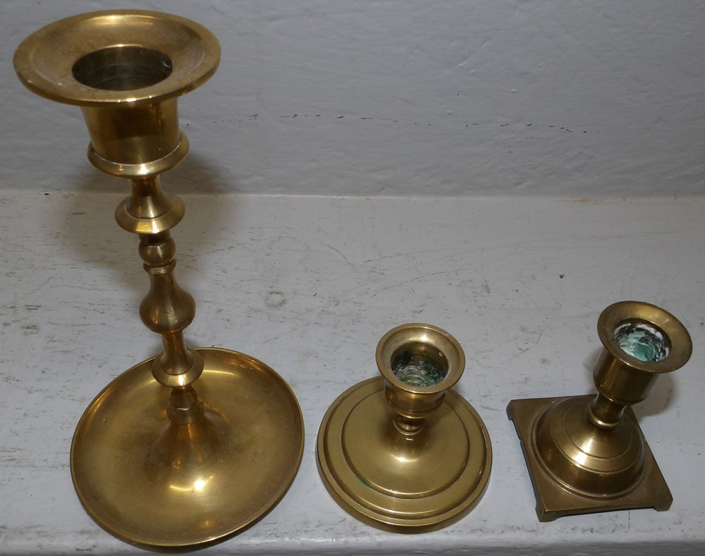 Three Brass Candlesticks - 2