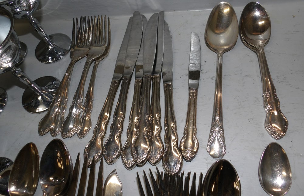 Six Silverplated Wines & Silverplated Flatware - 3