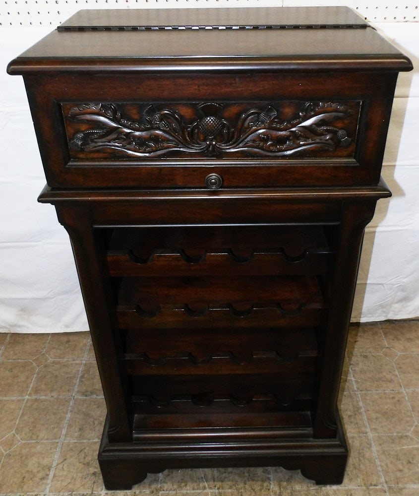 Carved Mahogany Wine Cabinet (1 of 7)