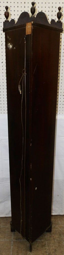 Walnut Corner Whatnot One Door Cabinet Clock - 8