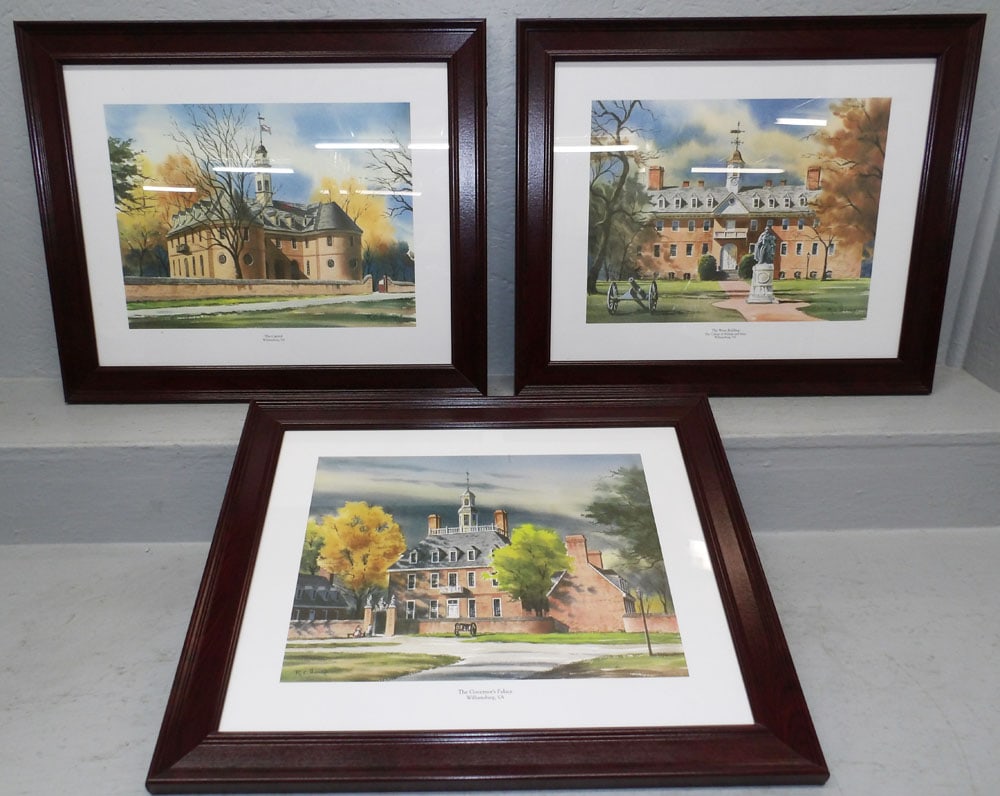 Three Framed Prints: Three Framed Prints . Up to 19 3/4" x 23 1/2" "ALL DESCRIPTIONS AND ANY CONDITION STATEMENT GIVEN BY LANGSTON AUCTION GALLERY ARE STRICTLY OPINIONS AND LANGSTON'S SHALL HAVE NO RESPONSIBILITY FOR