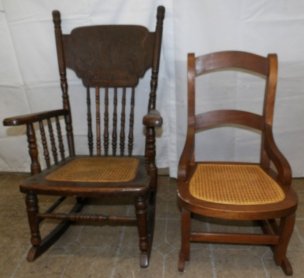 Two Child's Rockers with Cane Seats (1 of 4)