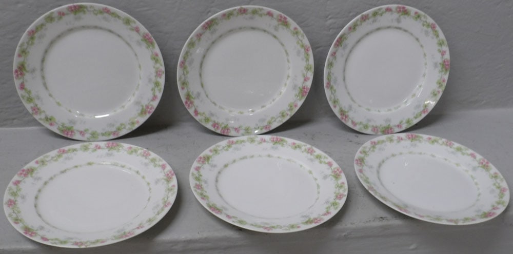 Set of Six Limoge Porcelain Dessert Plates Marked Wm Guerin & Co.: Set of Six Limoge Porcelain Dessert Plates Marked Wm Guerin & Co.. 7 1/2" Dia. "ALL DESCRIPTIONS AND ANY CONDITION STATEMENT GIVEN BY LANGSTON AUCTION GALLERY ARE STRICTLY OPINIONS AND LANGSTON'S