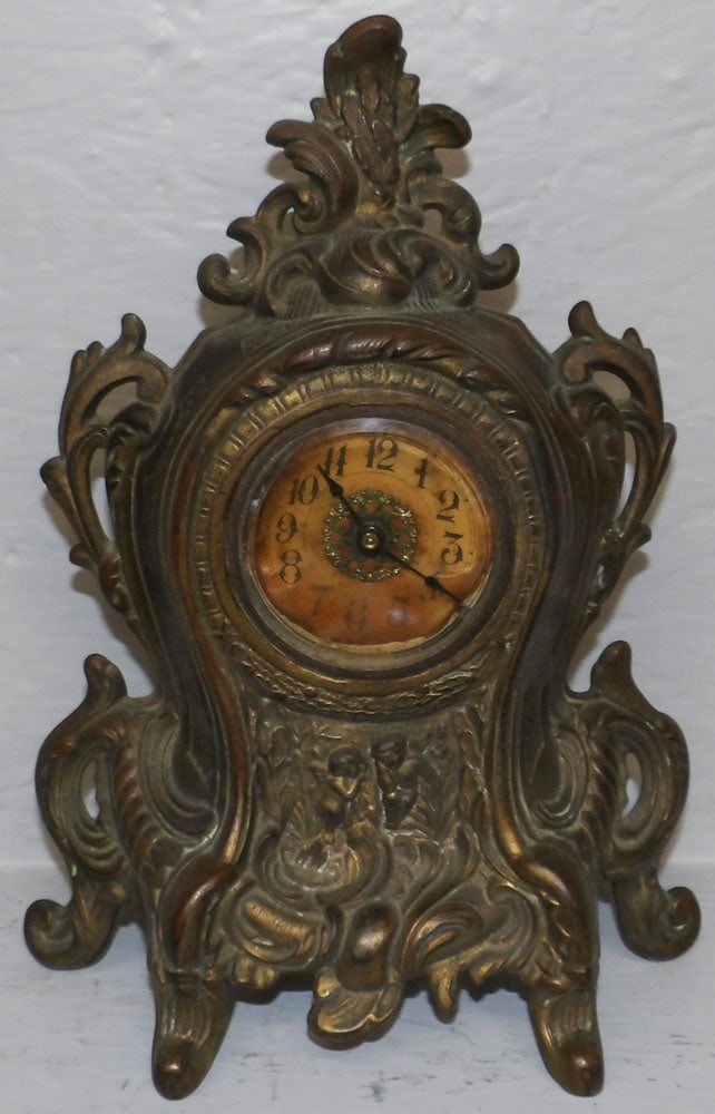 Antique Gilded Metal Clock - 2