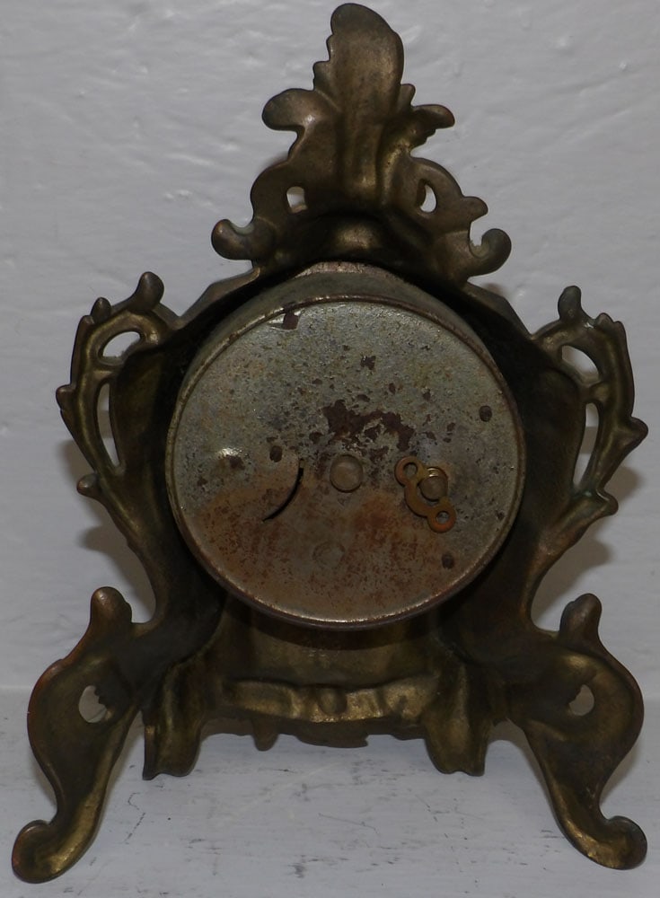 Antique Gilded Metal Clock - 6
