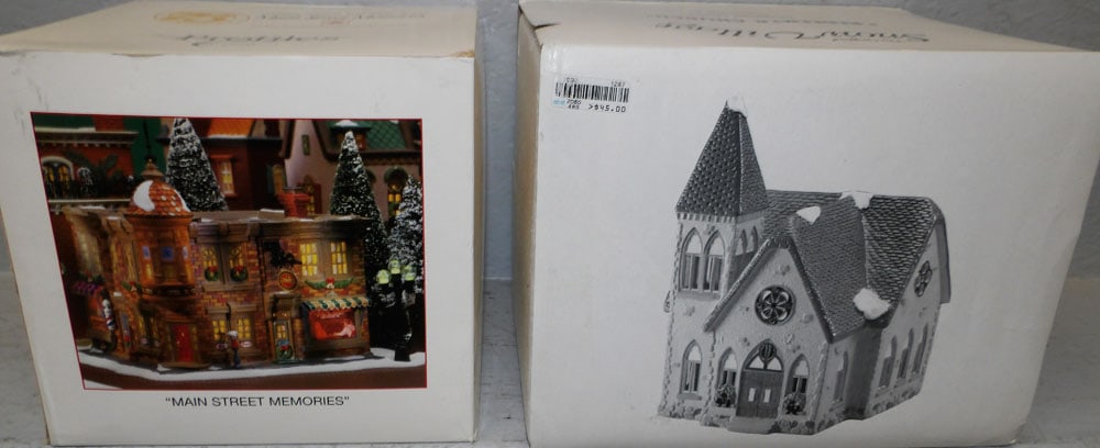 Two Department 56 Snow Village Houses: Two Department 56 Snow Village Houses . 9 1/4" H 11 1/2" W 9" D "ALL DESCRIPTIONS AND ANY CONDITION STATEMENT GIVEN BY LANGSTON AUCTION GALLERY ARE STRICTLY OPINIONS AND LANGSTON'S SHALL HAVE NO