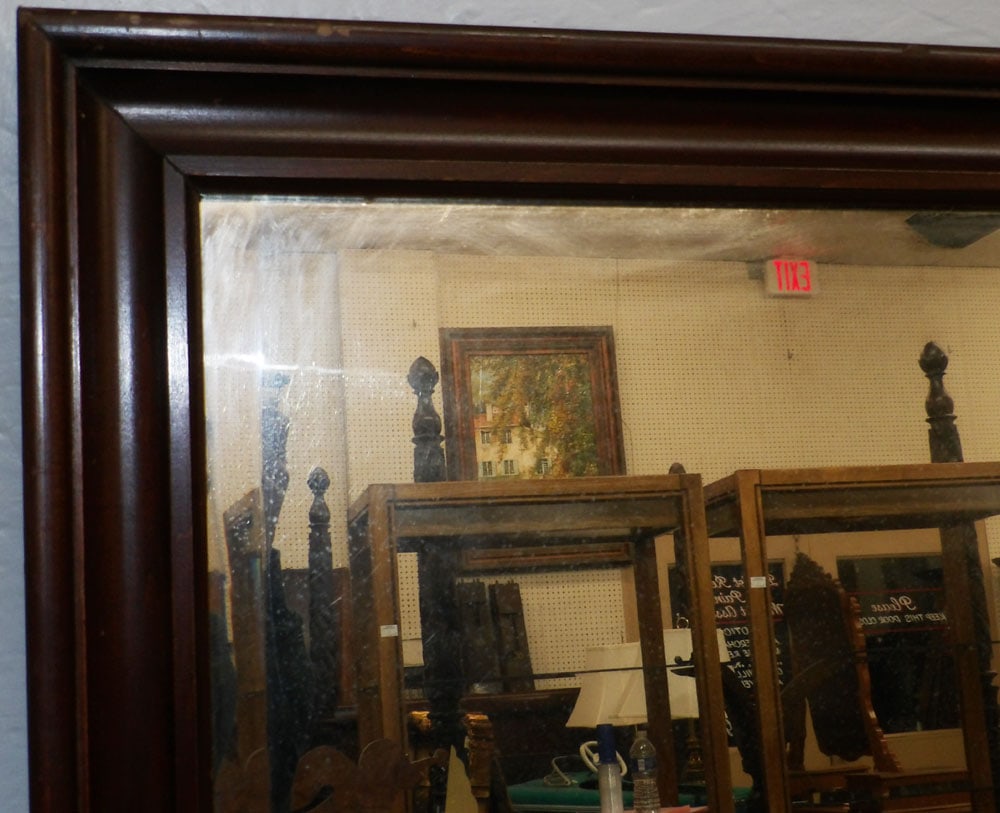 Antique Cherry Framed Beveled Mirror - 2