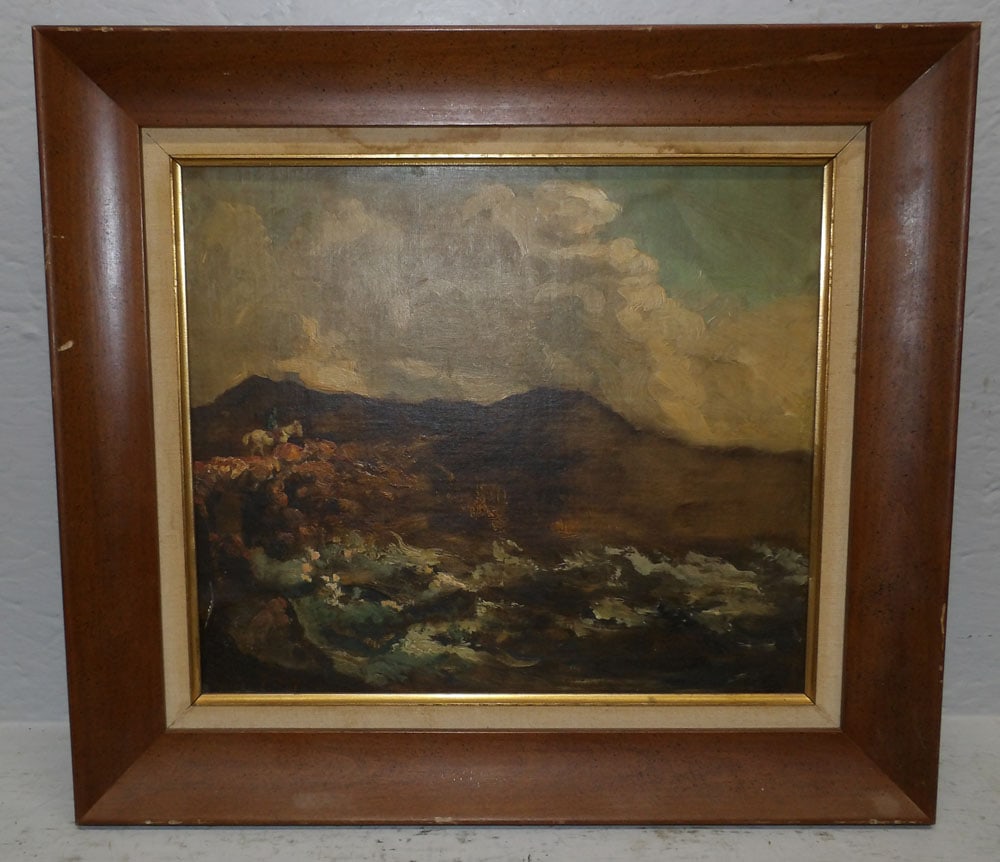 Framed Oil On Canvas Landscape Scene (1 of 3)