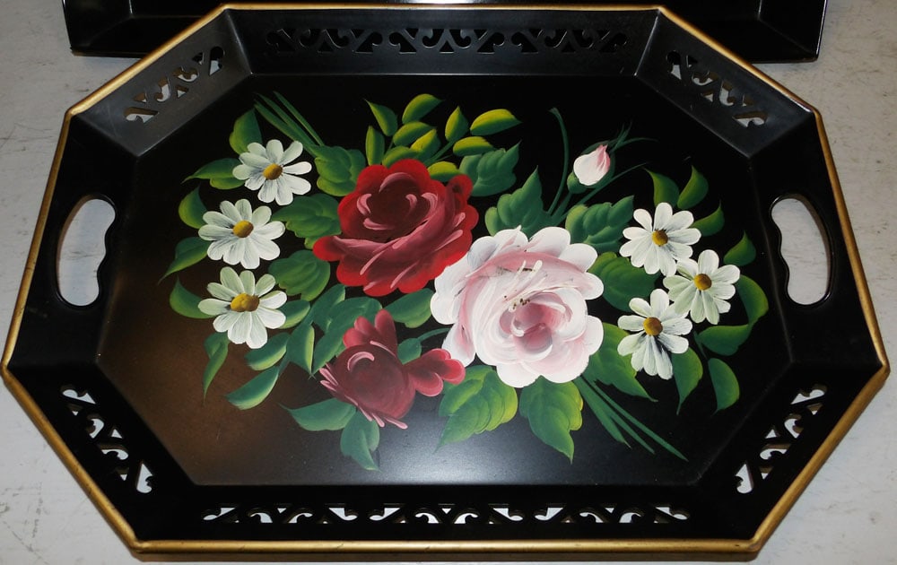 Three Tole Painted Trays - 4