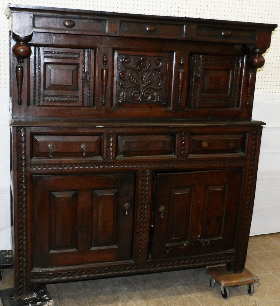 18th Century English Oak Two Part Court Cupboard (1 of 6)