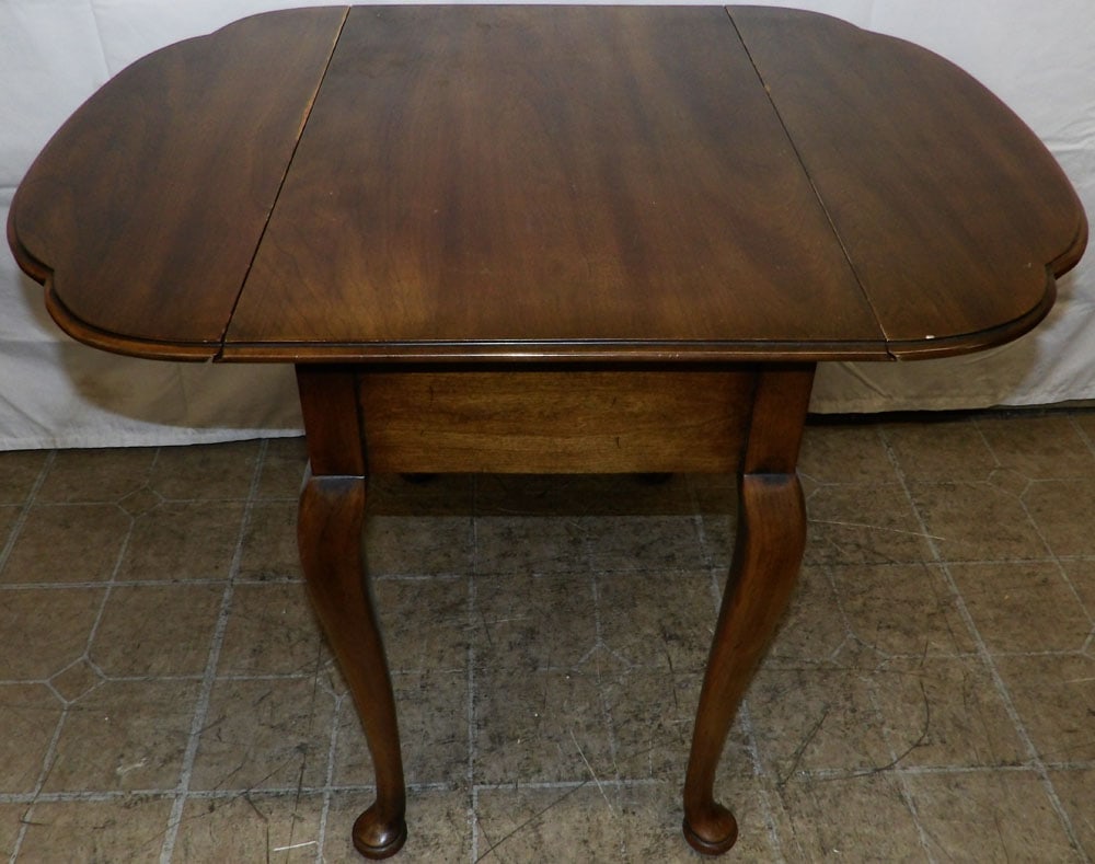 Cherry Drop Leaf One Drawer Table By Statton - 6