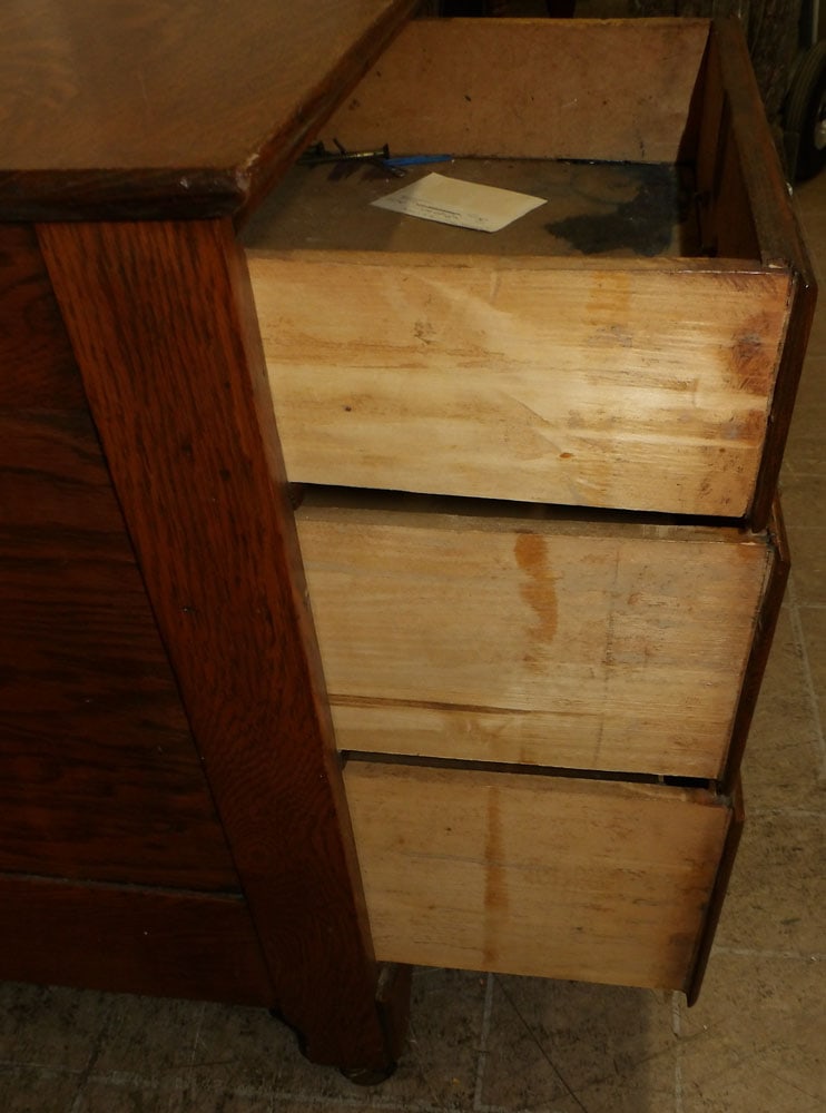 Antique Oak Folding Desk - 3