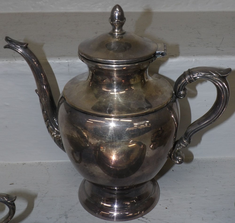 4 Piece Silver Plate Tea Set - 4