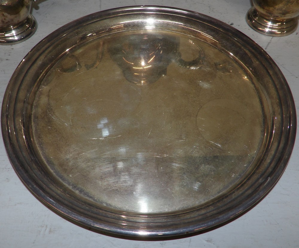 4 Piece Silver Plate Tea Set - 6