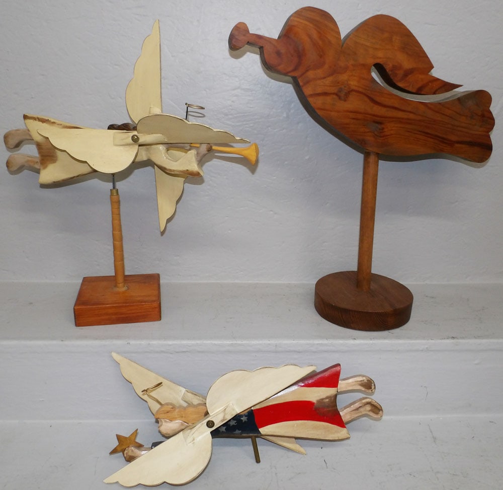 Three Angel Items: Three Angel Items . Up to 19 1/2" H 18" W "ALL DESCRIPTIONS AND ANY CONDITION STATEMENT GIVEN BY LANGSTON AUCTION GALLERY ARE STRICTLY OPINIONS AND LANGSTON'S SHALL HAVE NO RESPONSIBILITY FOR ERRORS