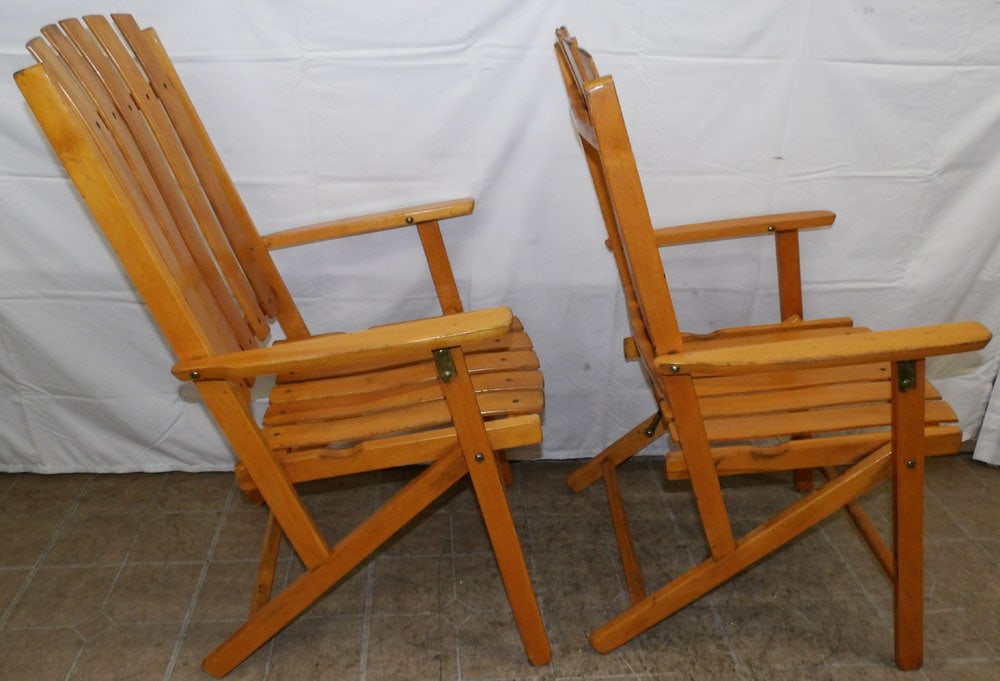 Two Maple Folding Chairs - 4