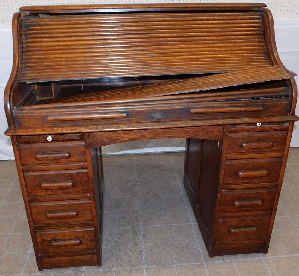 Antique Oak Roll Top Desk - As Is (1 of 5)